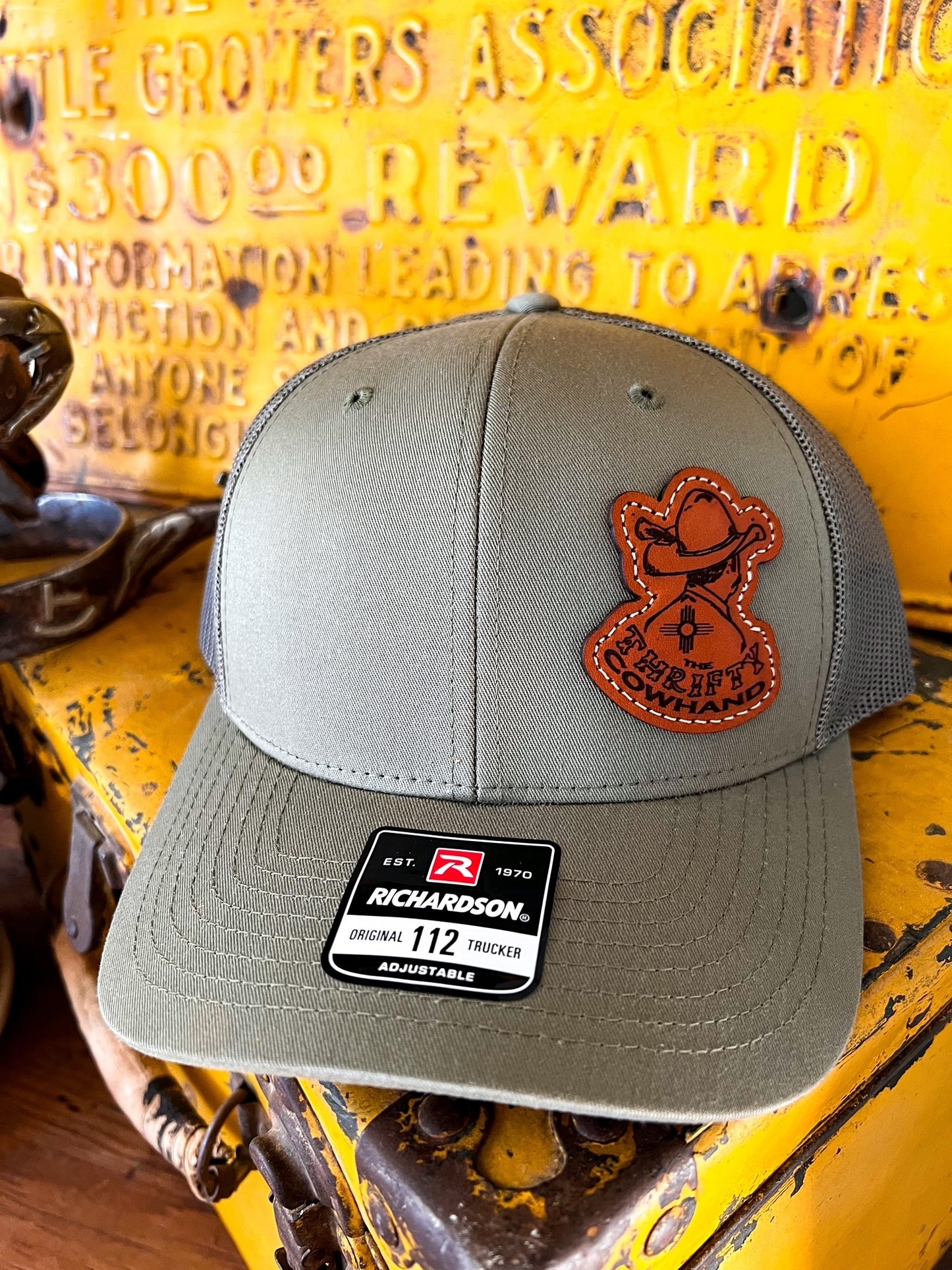 The Thrifty Cowhand Cut Out Leather Patch Caps